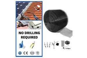 Wholesale Black PVC Coated Corrosion Resistant Plain Weave Wire Cloth Solar Panel Bird Mesh Kit 6in X 100ft | Non-Penetrating