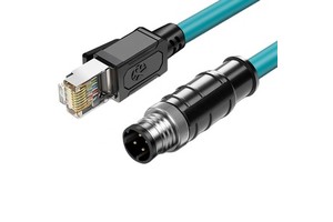 Double Shielded 8pin 4pin M12-RJ45 Cat 5e Industrial Ethernet Cable for Railway Subway Metro Aerial CE/ROHS Certified -40~+85