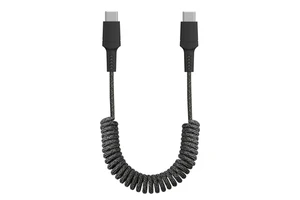 Spiral Curly Braided Type C PD USB Data Cable Spring Coiled Wire Charging Cable