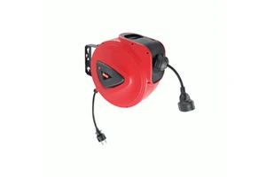 VALEX VAL1105020# 10m Extension Cable Reel 3 X 1.5mm Self-Retracting 16A Rated PC Material DC Plug Male End Home Appliance Use