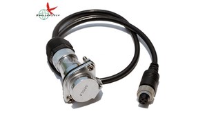 5pin Connector Metal Waterproof Trailer Rear View Camera Spiral Audio Video Cable for Heavy Duty Truck Trailer