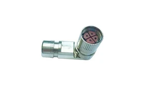 M23 Right Angled Circular Crimp Connector 4-Pin Female IP67 Waterproof 8A Servo Power Current Field Installable DIN Copper