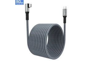USB C USB C L Shape 5 Meters Long Nylon Metal Case Cable New Design 3A Fast Charging Type C Data Braided for Camera Computer