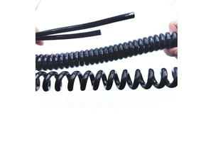 Spiral Curly Spring Cord Electric Tool Coiled Wire 18AWG PU Bright Surface Spring Spiral Coiled Cable Power Cable 8mm Plug