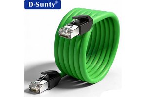High Speed Cat6A M12 X Coded to RJ45 SSTP Industrial Cable 26AWG 24AWG Solid Copper CE ROHS for Camera