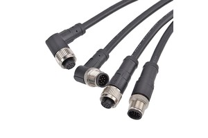 OEM ODM M12 Waterproof Circular Cable Connector Straight Right Angled Male Female Molding Plug 2 3 4 5 6 8 12 Pin PVC TPU Cable