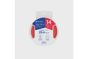 BOX 6 Reel with 25 m of THHW-LS 14 AWG red cable, VOLTECK