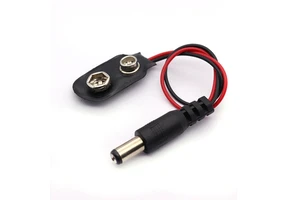 10CM DC 9V 5.5*2.1mm Battery Button Power Plug for Arduino - 1 Shape