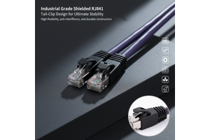 Shielded Industrial Ethernet Cable with Dovetail Clip RJ45 Plug Cat5eCat6Cat6A High Flexible FTP Network Patch Cord