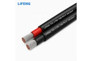 TUV 2 PfG 1169 Twin Core Solar Cable 2x10mm2 Tinned Copper XLPO PV1-F Photovoltaic PV Wire for RV Marine Panel System