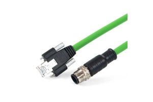 M12 Patch Cable /Cord for Industrial Ethernet Connectivity Circular Waterproof M12 Panel Connector
