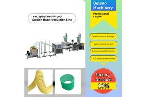 Fiber-Reinforced Soft PVC Garden Spiral Suction Hose Extrusion Line With Twin Screw Co-Extrusion Bearing Motor High Productivity