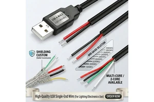 5V USB to Open Stripped Tinned 2 4 Shielded Bare Wire End Pigtail Extension Cable for LED Strip Light Lamp Circuit Board