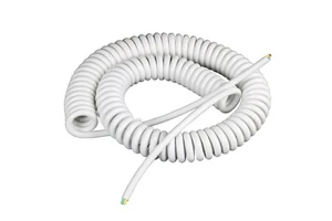 4 Core 6 Core Pur Tpu Spiral Cable Rj9 Rj11rj12 Rj45 Telephone Spring Cables 1m 2m 3m White Indoor Wire