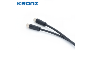 KRONZ M8 Custom Cable Assembly Female 4 Pin Straight A-coded Shielded PVC Cordset IP67 Waterproof Industrial Sensor Connector