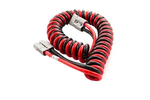 Custom SB175 Spiral Cable SC35-8 Lug 175A High Current Pure Copper Conductor 600V Rated Rubber Silicone Jacket Connector