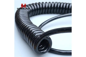High Flexibility Spiral Cable 2*0.5mm Pure Copper Conductor PVC/PU Insulation 300/500V Rated Voltage Retractable Coiled Spring