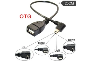 Mini USB OTG Cable for Digital Cameras - USB a Female to Mini USB B 5 Pin Male Adapter Cable