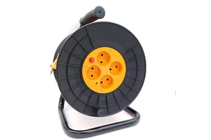 Cable Wire Electrical Reel With Switch European 2pin 25m Sizes Medium Voltage PVC Copper Industrial