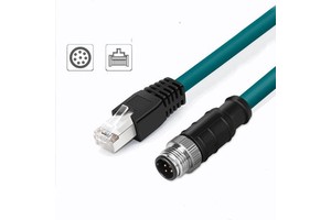 M12 A-coding 8pin to RJ45 Industrial Ethernet Cable Superflex Sensor Cable