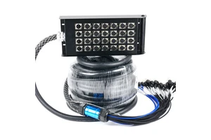 28-Channel XLR Audio Line Cable with Braid Shielding PVC Jacket for Stage Use-Mobile Junction Box Reel (Male-Female Connectors)