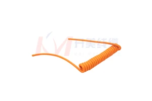 KMcable Overhead Insulated 1-30 Cores Spiral Cable PVC/PE/TPEE/F46 Oxygen-Free Copper Conductor Oil/Abrasion Resistant