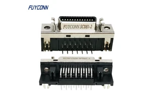 R/A PCB Mount Female 26P SCSI Servo Connector for PCB Board, 1.27mm Pitch 90 Degree Right Angle PCB CN 26pin SCSI MDR Connector
