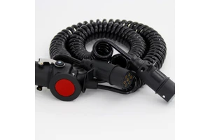 24V 7-pole Plastic Plug N Trailer Cable Extension Cable, Used for 7-pin Trailer Socket of Spiral Cable in Truck Caravans