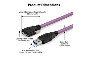 USB3.0 Industrial Camera Cable With Screw Lock Anti-Loose High Stability