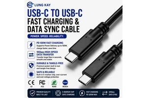 LUNG KAY 100W USB-C to USB-C Cable 5Gbps USB 3.1 Gen 1 Full Function PD Fast Charging PVC Cord for Laptop MacBook iPad