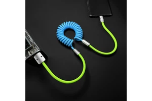 New Spring Coiled Spiral Curly Soft Data Cable Type C Braided PD60/100W USB-C to Type-C Phone Charging Cable for Iphone 15 16