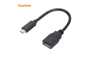 LUNG KAY 20cm Type C OTG USB 3.0 Adapter Braided Shield 5Gbps SuperSpeed Data Transfer 3A Fast Charging for Computer Earphone