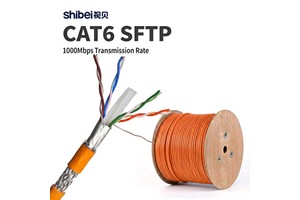Industrial 305m Drum CAT6 SFTP Cable Orange 24AWG Double Shielding LAN Network Wire for Data Center Cat 6 Ethernet Cable