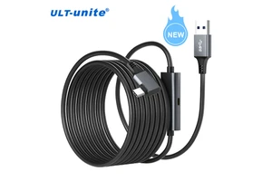ULT-unite 7m Aluminum Alloy USB3.0 Type-C VR Cable 3A Fast Charging 5 Gbps Data Transfer 12-Month Warranty for VR Camera Use