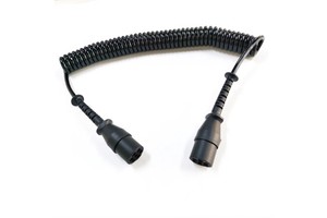 Industry Electrical 7 Pole Flexible PU Jacket Coiled Spiral Cable Power Cord for Trailer Truck
