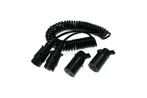 7 Way Trailer Plug, Towing Trailer Light Board Extension Cable Lead 7 Pin Plug Socket Cord Wiring Harness