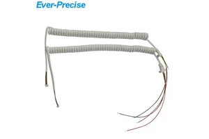 Telephone Spiral Cable With Strain Relief Stopper to Jst 4pin 1.25mm Pitch Housing Custom Telephone Coiled Cable Curly Type