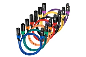Bochara XLR Cable Male to Female 3Pin Jack OFC Copper Foil and Braided Shielded for Mic Mixer Amplifier Stage Light