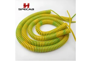 High Flexibility Spiral Cable 4*0.5mm Retractable Coiled Spring Cable Tinned Copper Braid Shielding 50N/core Tensile