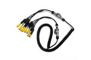 7-Core 6M 4 Channel Extension Cable Trailer Coiled Lead Waterproof IP68 Power Cable for Semi-trailer Camera/Mdvr Connection Line
