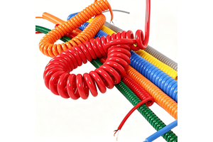 OEM Customized Multi-Color Spring Spiral Cable Rated Electrical Power Coil Cable PUR Insulated Copper Coiled Extension Cable