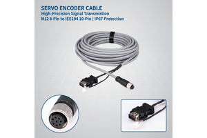 Servo Encoder Cable M12 8Pin Female to IEEE1394 10Pin Plug High Flexible Industrial Feedback Cable for Panasonic Servo Motor