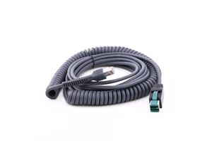 Comark RJ45 Retractable Spring Spiral Curly Coiled Cord 12V 24V Connector POS Machine Printer Helix Scanner Powered USB Cable