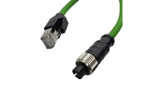 CAT6 IP67 M12 RJ45 Male 8P X Code Industrial Electronic Ethernet Cable for Machines Oxygen-Free Copper Conductor Double Shielded