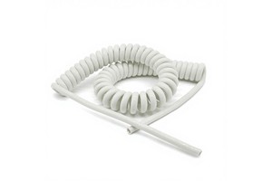Hospital Spiral Cables White Color Medical Curly Spring Coiled Cable Copper Conductor PE Insulation PUR Jacket 6x26AWG