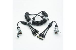 Matel 5-Pin Trailer Cable Set for 3-Channel Camera Display Wiring Harness for Trailers RVs Trunks