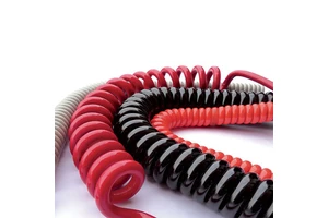 4G1.5mm2 or Customized Industrial Application Multiple Extension Good Elastic Memory PUR Coiled Cable Spiral Power Cord