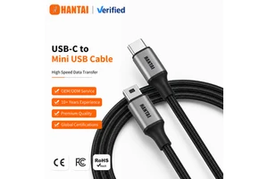 Durable Braided USB C to Mini USB Cable High Speed Charging Sync Cord for External Hard Drive Digital Camera GPS Device