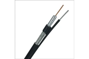 Coaxial Cable RG6 CCS conductor with Messenger 60-90% Braid Coaxial Cable PE Jacket CPR Fca