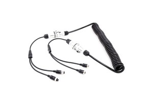 2 Channel Truck Trailer Cable 0.4m*4m*0.4m 7pin Metal Connector Cable for Truck/lorry/caravan Rear View Camera System